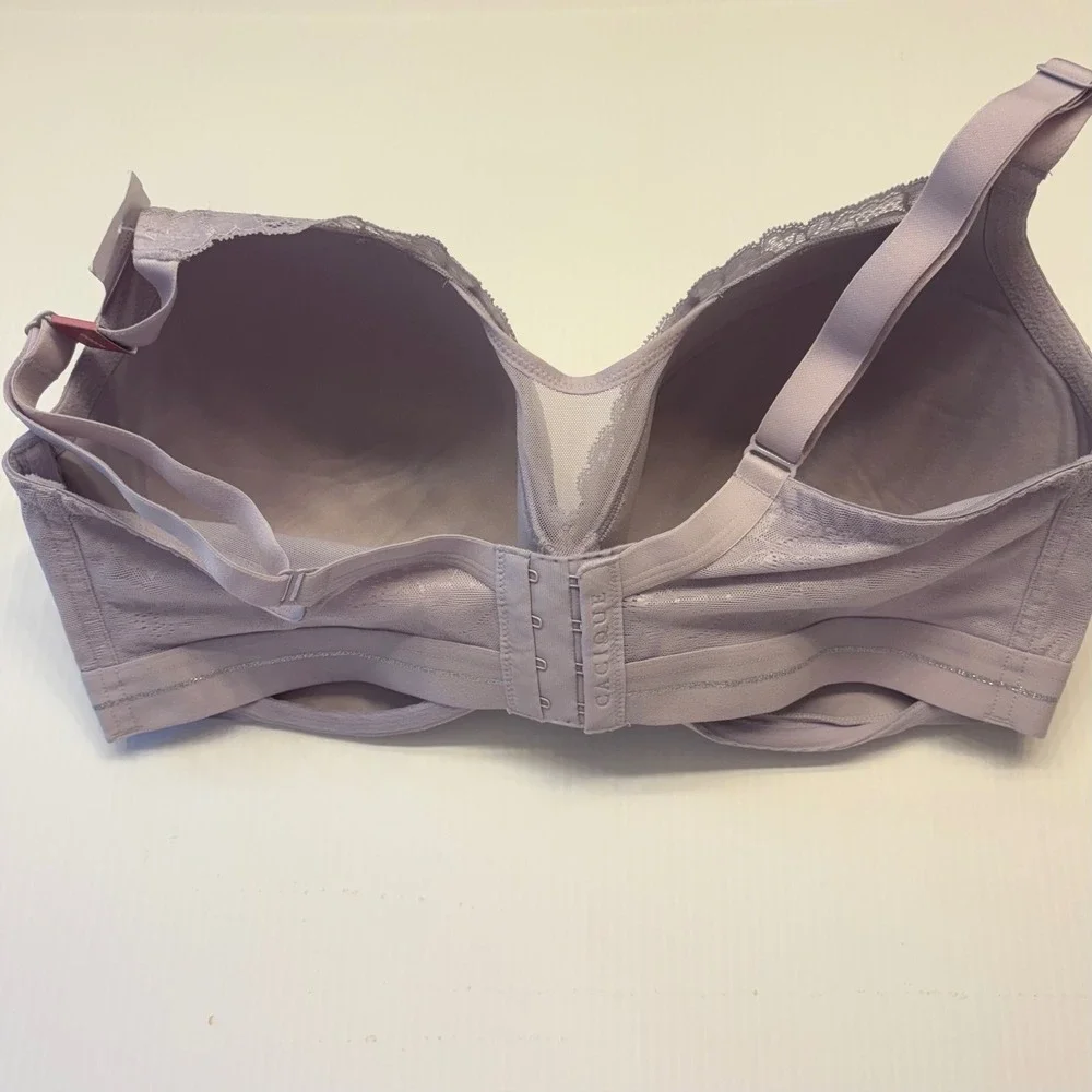 Cacique Bra Women 40DDD Lavender Lace Lightly Lined Full Coverage Underwire NEW